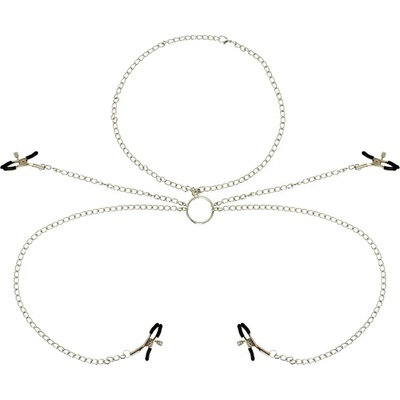 Ohmama Fetish 4 Nipple Clamps With Chain Necklace