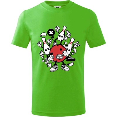 Bowling komiks tričko dětské bavlněné apple green
