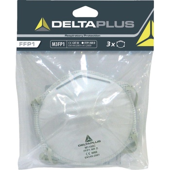 Delta Plus Респиратор delta m3fp1 / ffp1, без клапан, 3 броя в опаковка - бял, регулируем (m3fp1)
