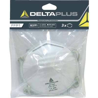 Delta Plus Респиратор delta m3fp1 / ffp1, без клапан, 3 броя в опаковка - бял, регулируем (m3fp1)