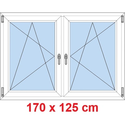 Soft Dvoukřídlé plastové okno 170x125 cm OS+OS se sloupkem Bílá