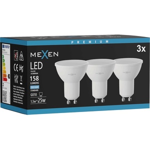 Mexen Nova 3x LED крушка GU10, 1, 5W, Студена - 6500K, 158 lm - L107-GU10-0165-01x03 (L107-GU10-0165-01x03)