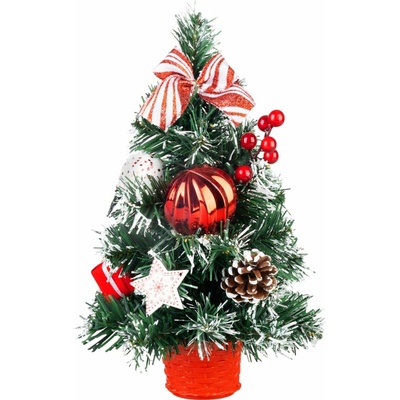 MagicHome Stromček ozdobený červený 30 cm