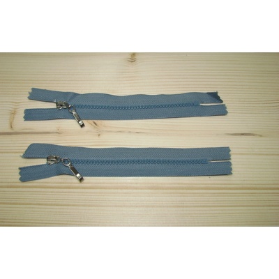 Kostenný zips šedá stredná 3mm nedeliteľný 14cm