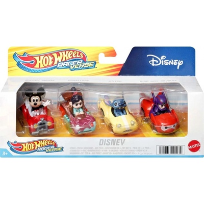 Hot Weels Mattel RacerVerse Disney 4 autíčka