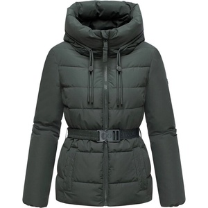 Marikoo Дамско зимно яке HIMEE 16 с висока яка и колан, stone green (M-104-830.HIMEE16.422_stone_green)