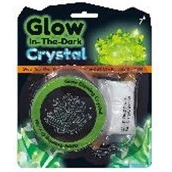 Krystal rostoucí svítící ve tmě