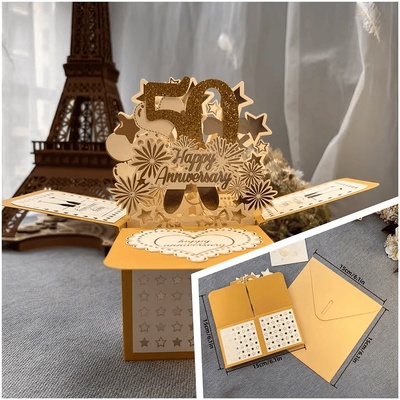 Празнична 3d картичка изненада за 50-ти рожден ден