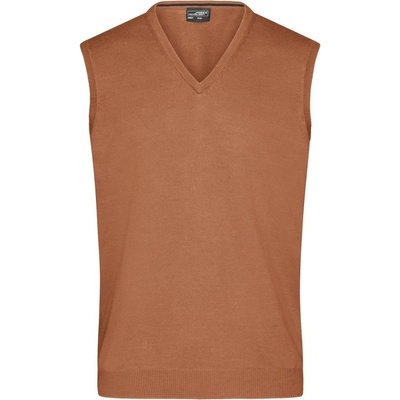 James & Nicholson pánský svetr bez rukávů JN657 camel