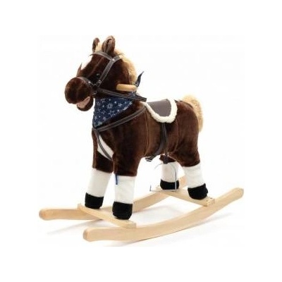 Baby Mix 46433 ROCKING HORSE WITH MELODY BROWN WITH SCARF