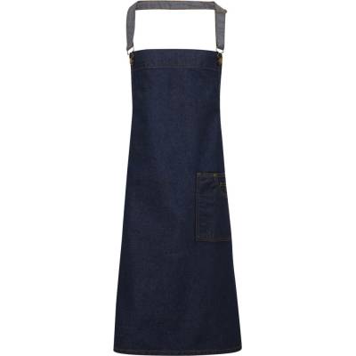 Premier Workwear Džínová zástěra s kapsami za krk PR134 Indigo Denim 72x86cm