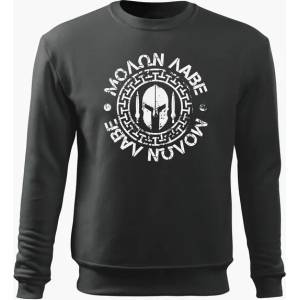 DRAGOWA мъжки суитшърт Molon Labe, сив, 300г/м2 (11353)