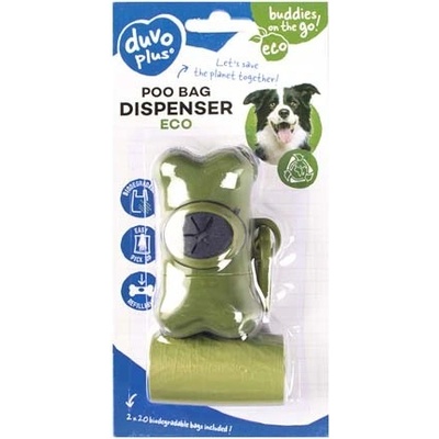 DUVO+ Plastový zásobník na sáčky ve tvaru kosti včetně biologicky rozložitelných sáčků 2 x 20 ks