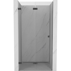 Mexen Lunar-F сгъваеми душ врати леви 100 см, прозрачни, gun metal - 836-100-000-95-00-L (836-100-000-95-00-L)
