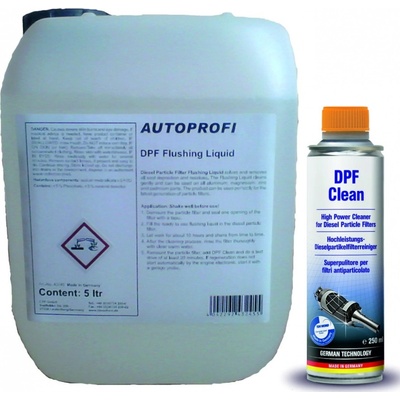 Autoprofi Sada na čištění DPF 5 l, Čistič DPF 1x5 l + 1x250 ml