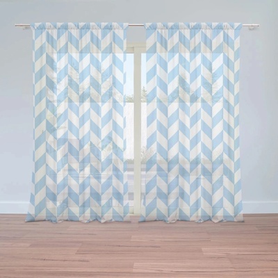 Sablio Záclony Modro-biele kosodĺžniky: 2ks 150x250cm