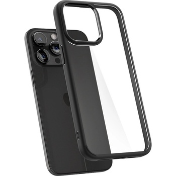 Spigen Калъф Spigen - Crystal Hybrid Matte, iPhone 15 Pro Max, черен (ACS06449)