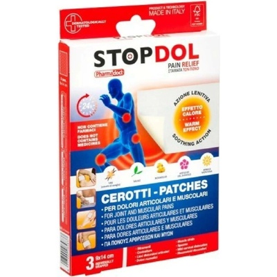 Pharmadoct STOPDOL Náplasti proti bolesti s hrejivým efektom 9 x 14 cm 3 ks