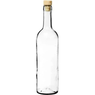 Kinekus Fľaša na víno Bordo, objem 0,75l, bezfarebná VE, balená