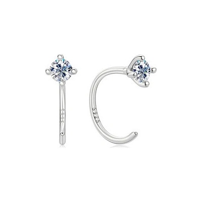 Nubis stříbrné náušnice s moissanity MN103