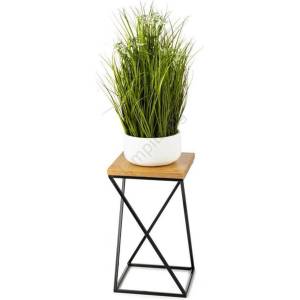 HowHomely Стойка за цветя LOFT 40x24 см черен/кафяв (DD0335)