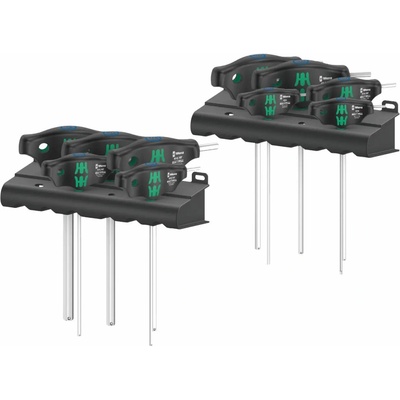 Wera Zástrčné klíče Hex-Plus s T-rukojetí 454/10 HF Set Imperial 1 - Palcové Sada 12 dílů s přidržovací funkcí 023451