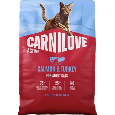 CARNILOVE Active pre sterilizované mačky losos a morka 2 kg