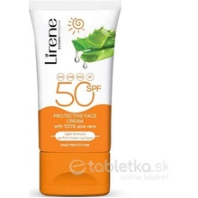 Lirene SUN Protection SPF50 hydratačný opaľovací krém na tvár aloe 40 ml