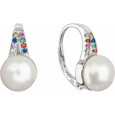 Evolution Group strieborné náušnice s riečnou perlou 21070.3
