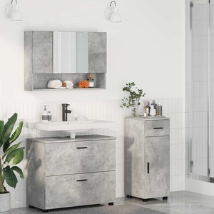 vidaXL Комплект мебели за баня 3 бр. Циментено сиво 76, 5 x 35 x 64 см (3393036)