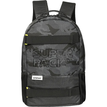 YOLLO Ученическа раница s-cool олекотена superpack, сиво-черна