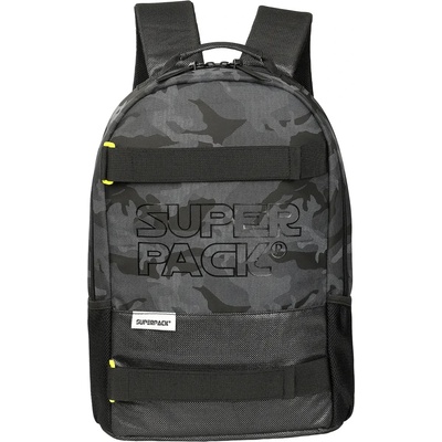 YOLLO Ученическа раница s-cool олекотена superpack, сиво-черна