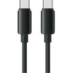 USAMS Кабел USAMS U98 60W 3A силиконов за бързо зареждане USB-C към USB-C, ч (Usa001761)
