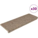 vidaXL Самозалепващи стелки за стълби вид сизал 30бр 65x21x4см пясъчни (3365891)