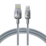 Baseus Кабел за данни Discolor (E0420803) - Baseus - Baseus - USB-A към USB-C, 100W, 480Mbps, 2м - Сребрист