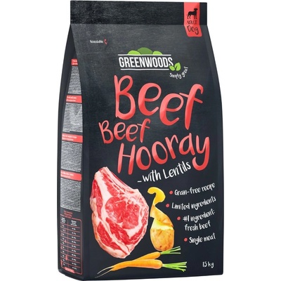 Greenwoods hovězí s čočkou bramborami a karotkou 1,5 kg