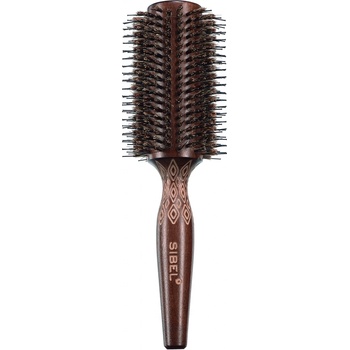 Sibel Decopro kulatý dřevěný kartáč na vlasy s kančími a nylonovými štětinami 40 mm (8470083)