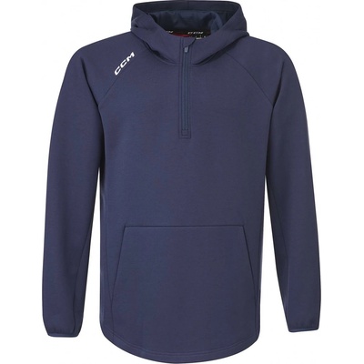 CCM mikina CCM Locker Room 1/4 Zip 2022 SR Senior tmavo modrá