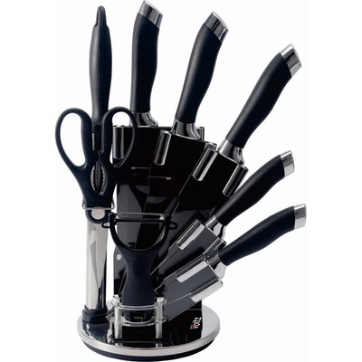 Комплект ножове Oliver Voltz OV51633K9S, 9 части, Поставка, Черен/Сребрист (5V51633K9S)