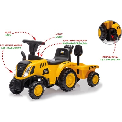 JAMARA Detské CAT traktor s prívesom 2 v 1 žlté