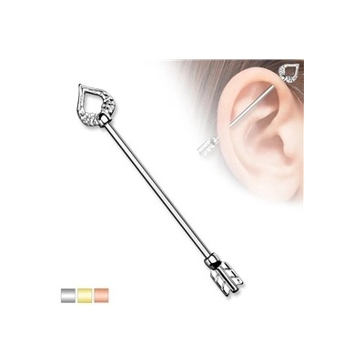 Piercingate Industrial piercing šíp PIN00056 stříbrná