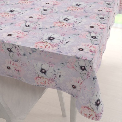 Biante Dekorační obdélníkový ubrus PML-068 Růžové květy na šedofialovém 120x200 cm