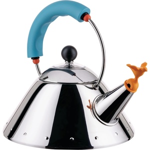 Alessi Чайник със свирка 9093 Alessi синя дръжка 1 л (9093/1 LAZ)
