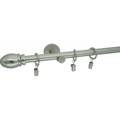 KovovégarnýžeCZ Solia modern 19 mm Jednořadá Kroužky s háčky matný nikl 240 cm