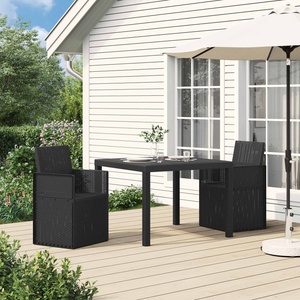 vidaXL Градински Dining Столове 2 pcs Антрацит 53 x 47 x 88, 5 см ПП (899961)