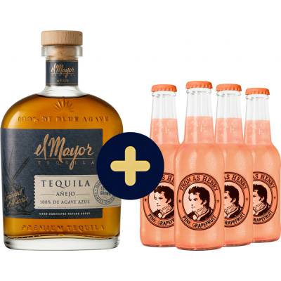 El Mayor Anejo + 4 x Thomas Henry Grapefruit zdarma (set 1 x 0,7 l, 4 x 0,2 l)