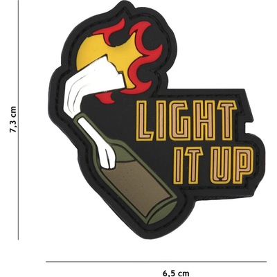 Gumová nášivka 101 Inc nápis Light It Up - čierna