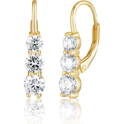 JVD Pozlátené strieborné náušnice so zirkónmi SVLE3425XH2GO00