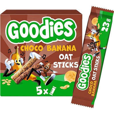 GOODIES Ovsené tyčinky kakao a banán 5 x 23 g