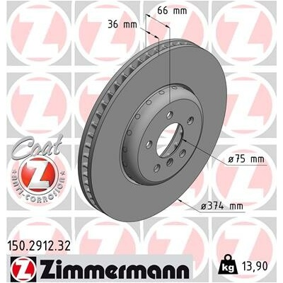 Brzdový kotúč ZIMMERMANN 150.2912.32 (150291232)
